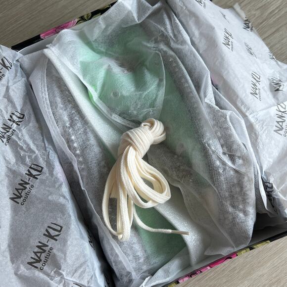 Nan-ku x Free People Cruise Studded Hi-Top Sneaker 39 US 9 Spring Mint Green NEW - Picture 12 of 12